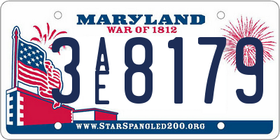MD license plate 3AE8179