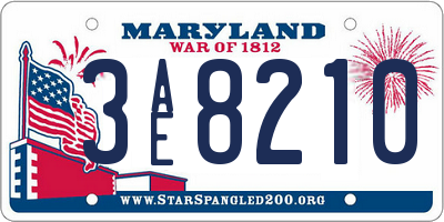 MD license plate 3AE8210