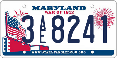 MD license plate 3AE8241
