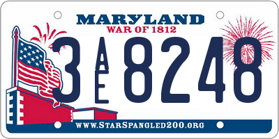 MD license plate 3AE8248