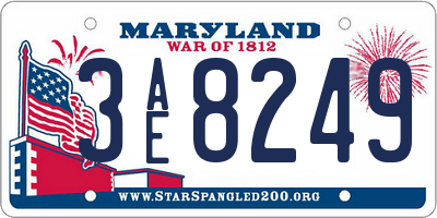 MD license plate 3AE8249