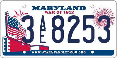 MD license plate 3AE8253