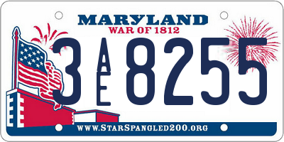 MD license plate 3AE8255