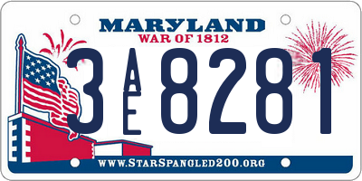 MD license plate 3AE8281