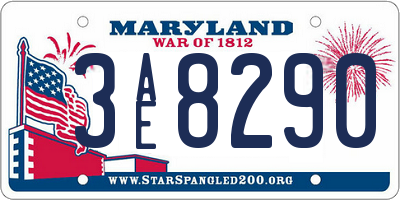 MD license plate 3AE8290