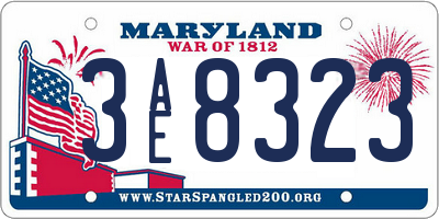 MD license plate 3AE8323