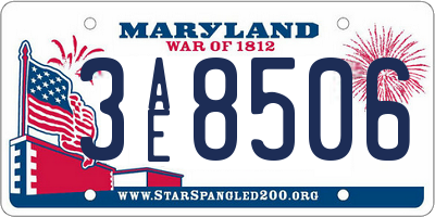 MD license plate 3AE8506