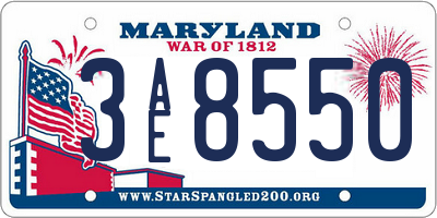 MD license plate 3AE8550