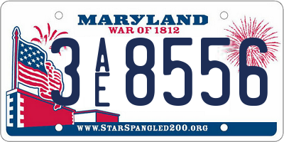 MD license plate 3AE8556