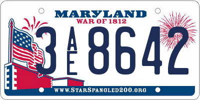 MD license plate 3AE8642