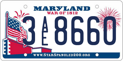 MD license plate 3AE8660