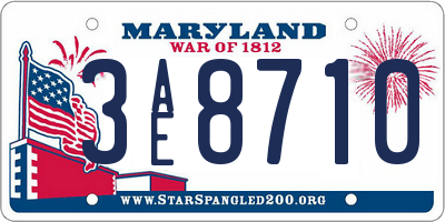MD license plate 3AE8710
