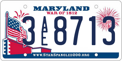MD license plate 3AE8713