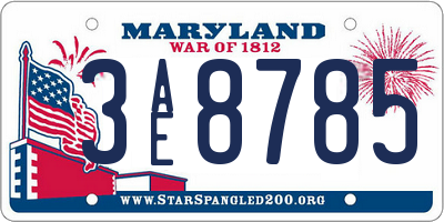 MD license plate 3AE8785