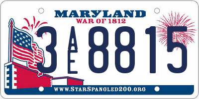 MD license plate 3AE8815