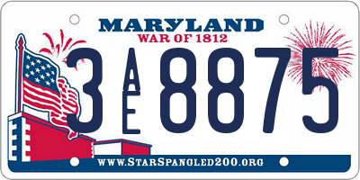 MD license plate 3AE8875