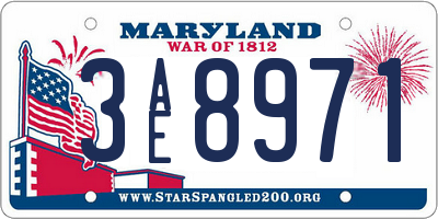 MD license plate 3AE8971