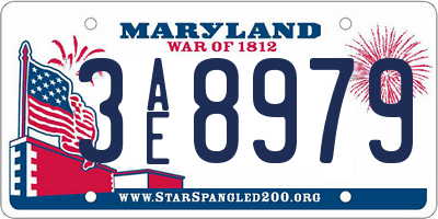 MD license plate 3AE8979