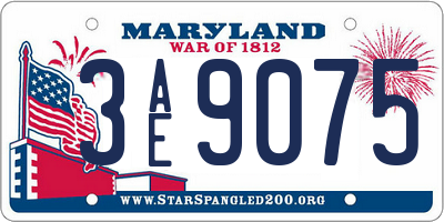 MD license plate 3AE9075