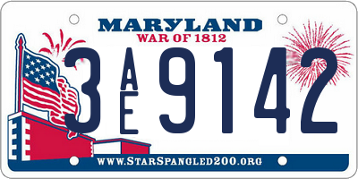 MD license plate 3AE9142