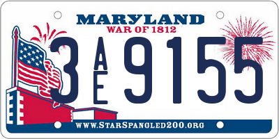 MD license plate 3AE9155