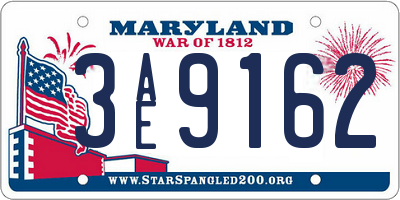 MD license plate 3AE9162