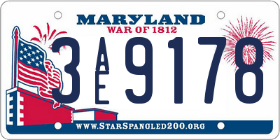 MD license plate 3AE9178