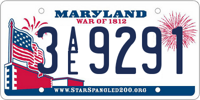 MD license plate 3AE9291