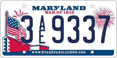 MD license plate 3AE9337