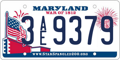 MD license plate 3AE9379