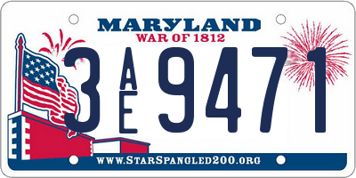 MD license plate 3AE9471