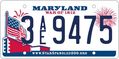 MD license plate 3AE9475