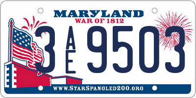 MD license plate 3AE9503