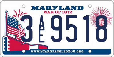 MD license plate 3AE9518