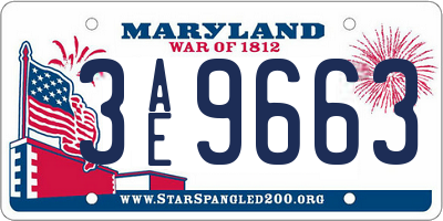 MD license plate 3AE9663