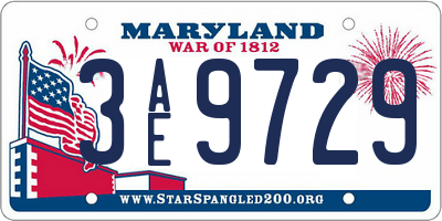 MD license plate 3AE9729