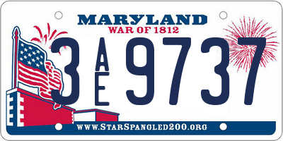 MD license plate 3AE9737