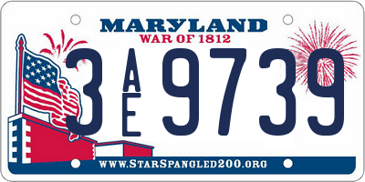MD license plate 3AE9739