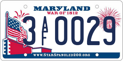 MD license plate 3AF0029