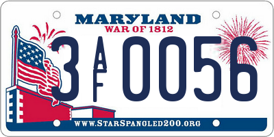 MD license plate 3AF0056