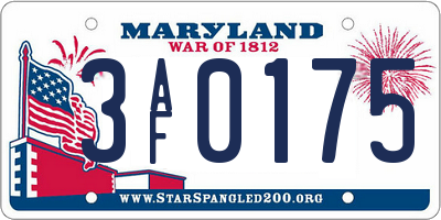 MD license plate 3AF0175