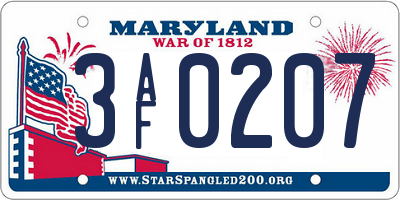 MD license plate 3AF0207