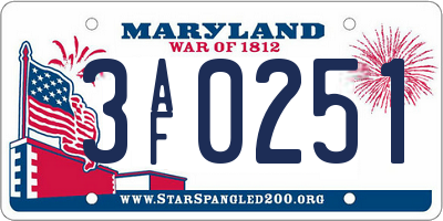 MD license plate 3AF0251