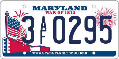 MD license plate 3AF0295
