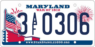 MD license plate 3AF0306
