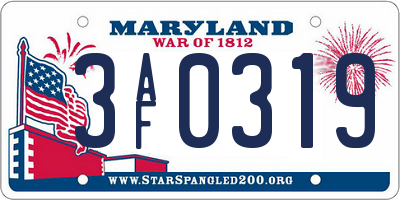 MD license plate 3AF0319