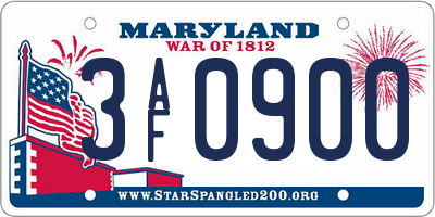 MD license plate 3AF0900