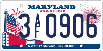 MD license plate 3AF0906
