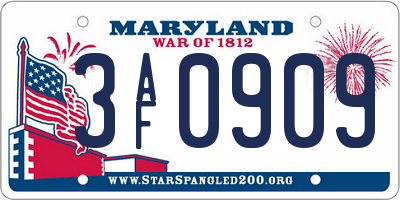 MD license plate 3AF0909