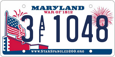 MD license plate 3AF1048